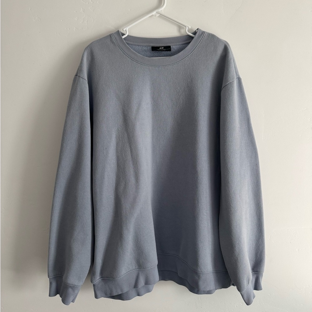 H&M Men's Crewneck Sweatshirt in Light Gray ish Blue